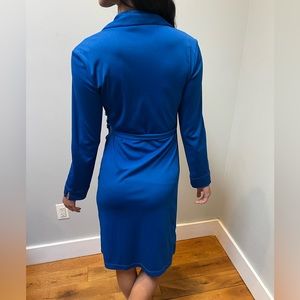 Wrap blue dress